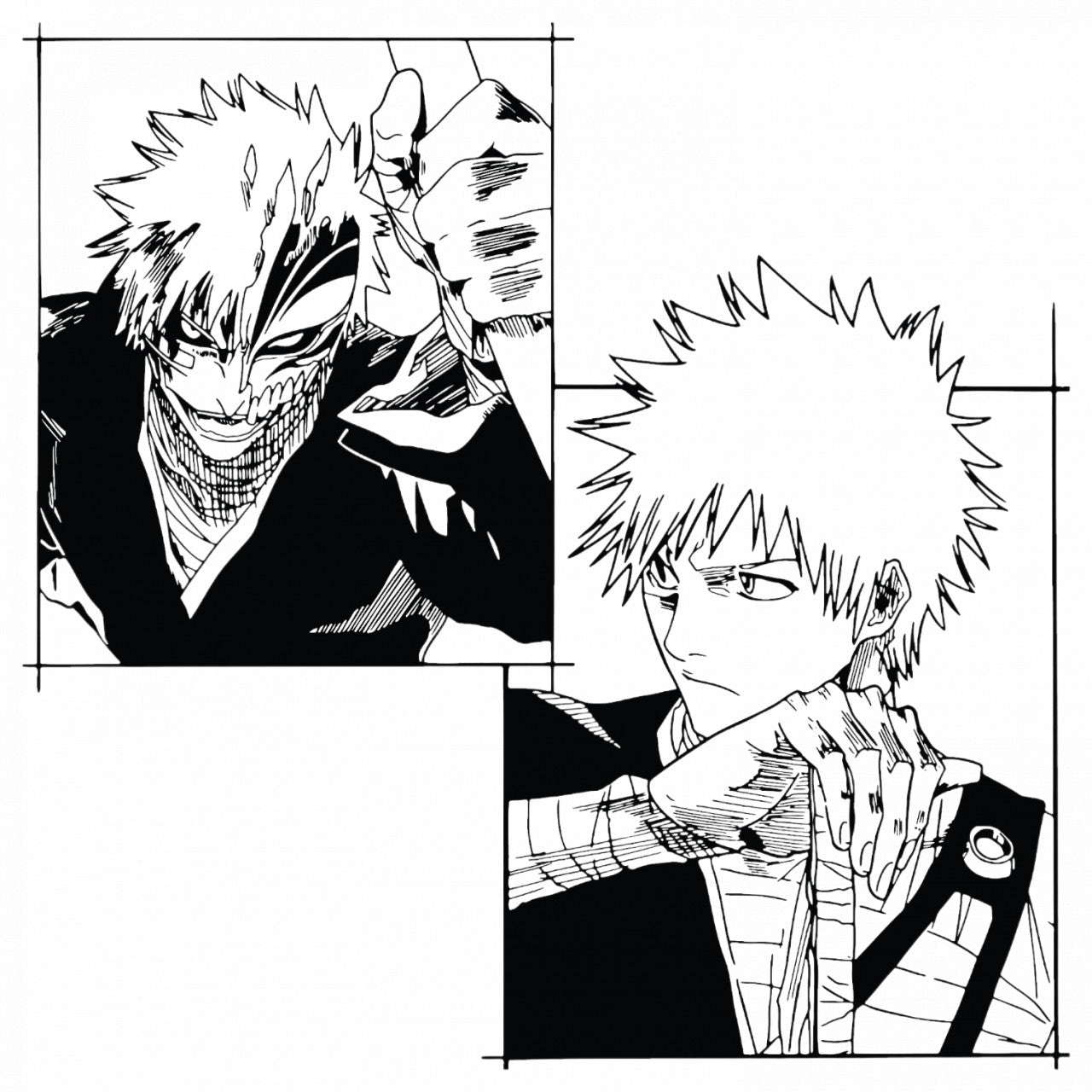 Set 5 bucati, Sticker decorativ, Anime Bleach Kurosaki Ichigo Hollow, Rezistent la apa, NO7962, 6 cm, Multicolor