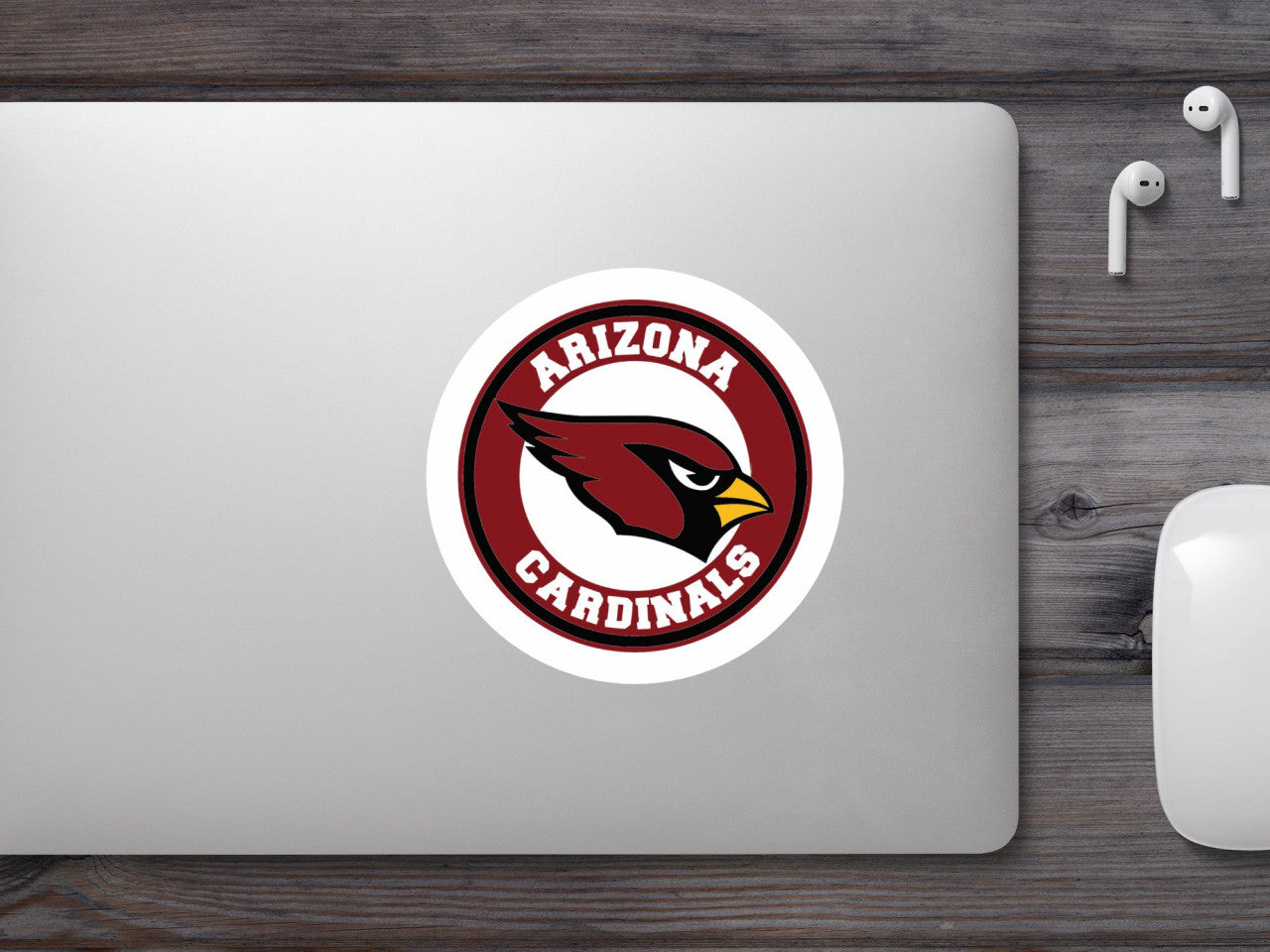 Set 5 bucati, Sticker decorativ, Arizona Cardinals, Rezistent la apa, NO7989, 6 cm, Multicolor