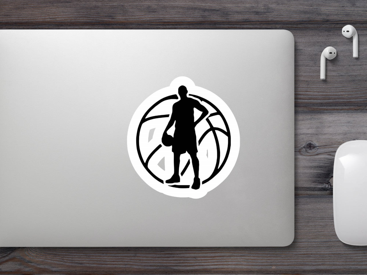 Set 5 bucati, Sticker decorativ, Atlet Basketball, Rezistent la apa, NO7996, 6 cm, Multicolor