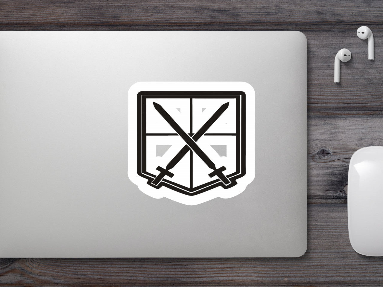 Set 5 bucati, Sticker decorativ, Attack on titan emblema, Rezistent la apa, NO8006, 6 cm, Multicolor