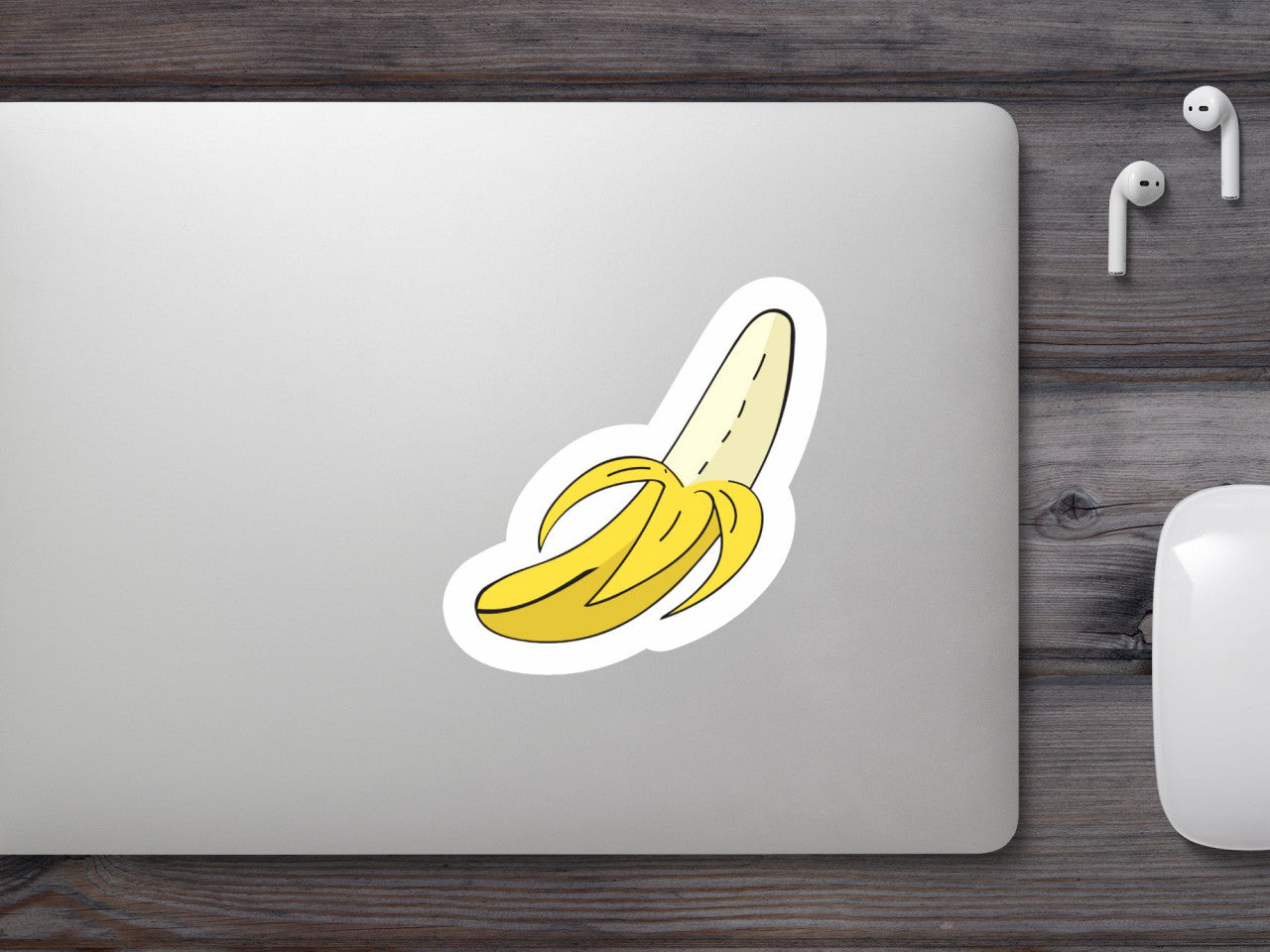 Set 5 bucati, Sticker decorativ, Banana decojota, Rezistent la apa, NO8053, 6 cm, Multicolor