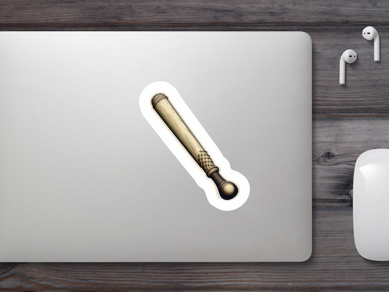 Set 5 bucati, Sticker decorativ, Bata de baseball, Rezistent la apa, NO8072, 6 cm, Multicolor