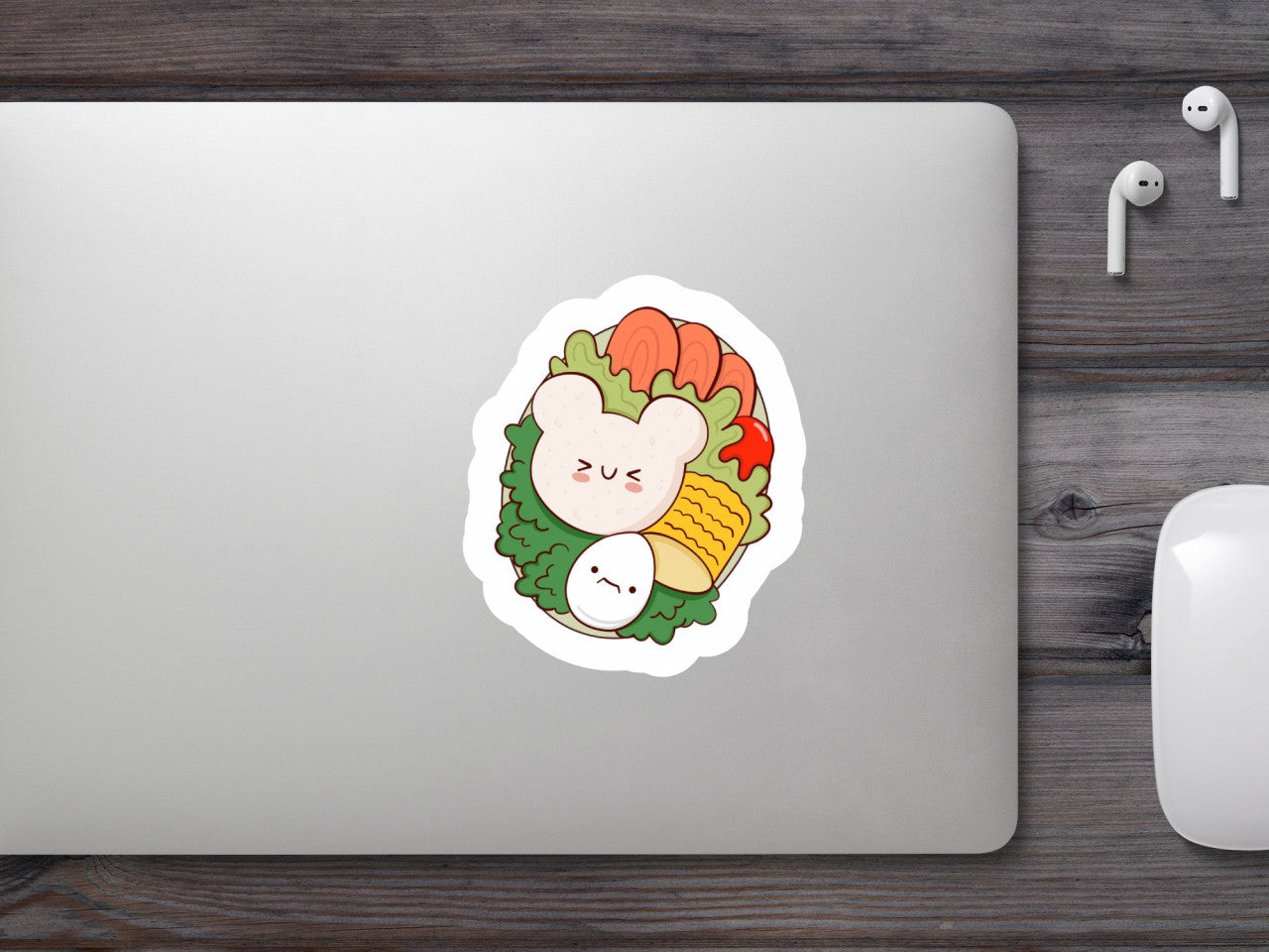 Set 5 bucati, Sticker decorativ, Bento mancare ursulet, Rezistent la apa, NO8510, 6 cm, Multicolor