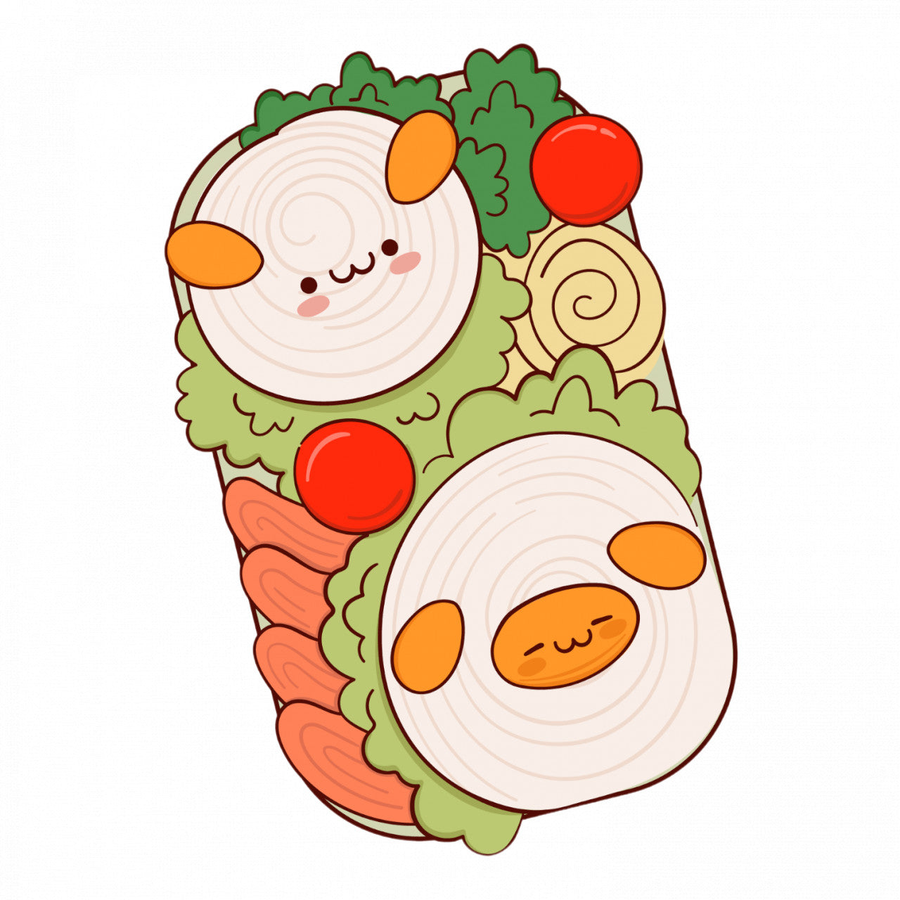 Set 5 bucati, Sticker decorativ, Bento oita, Rezistent la apa, NO8511, 6 cm, Multicolor