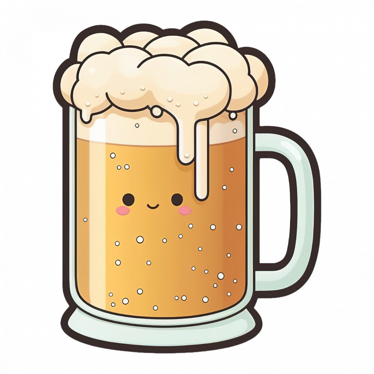 Set 5 bucati, Sticker decorativ, Bere spumoasa, Rezistent la apa, NO8513, 6 cm, Multicolor