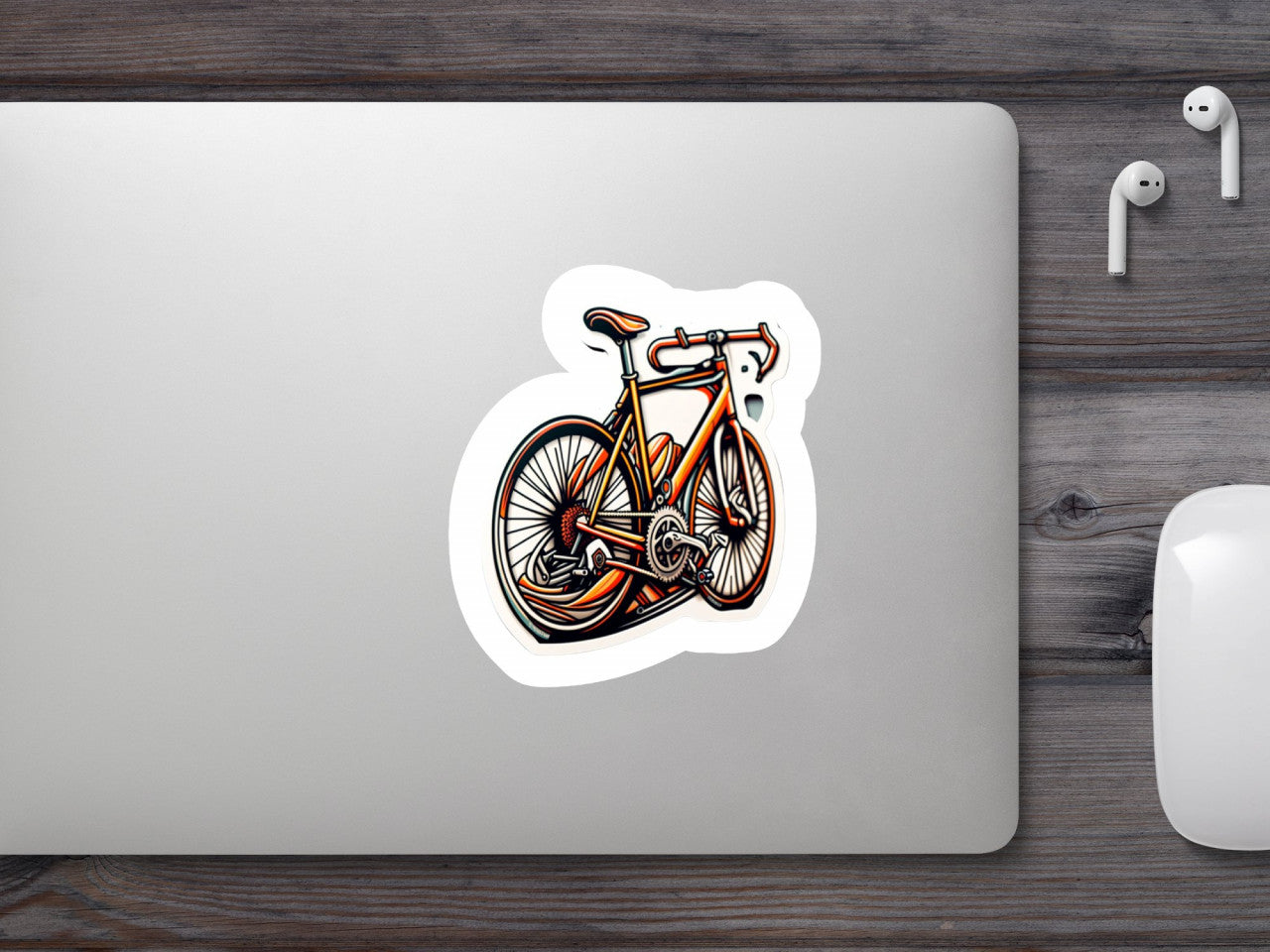 Set 5 bucati, Sticker decorativ, Bicicleta retro, Rezistent la apa, NO8534, 6 cm, Multicolor