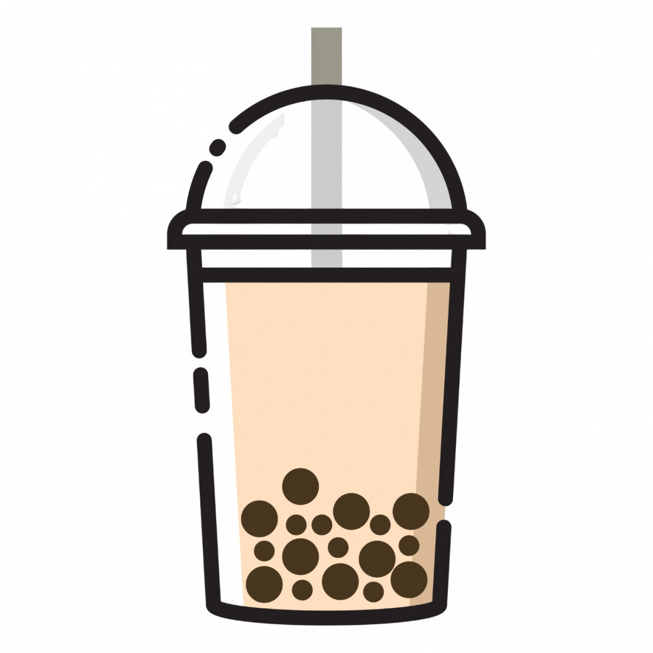 Set 5 bucati, Sticker decorativ, Boba tea cu pai, Rezistent la apa, NO8609, 6 cm, Multicolor