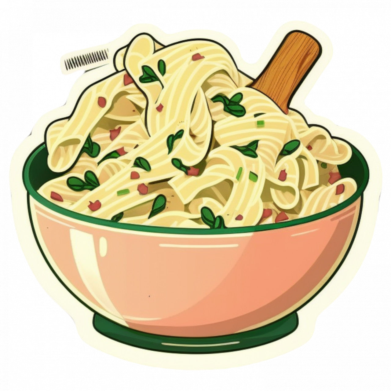 Set 5 bucati, Sticker decorativ, Bol cu paste cremoase, Rezistent la apa, NO8618, 6 cm, Multicolor