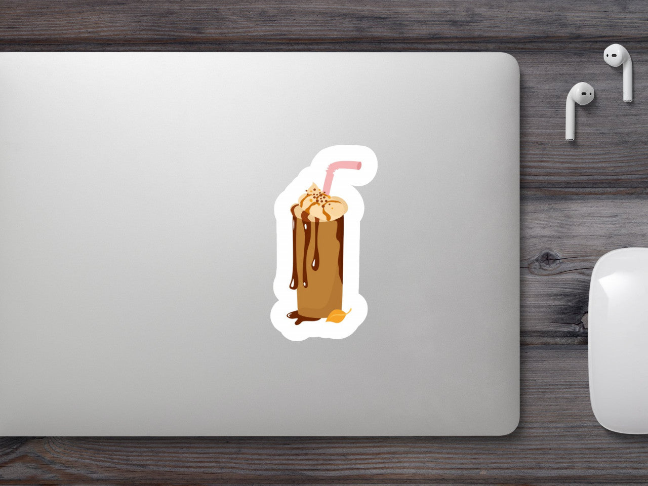 Set 5 bucati, Sticker decorativ, Cafea cu piper, Rezistent la apa, NO8682, 6 cm, Multicolor