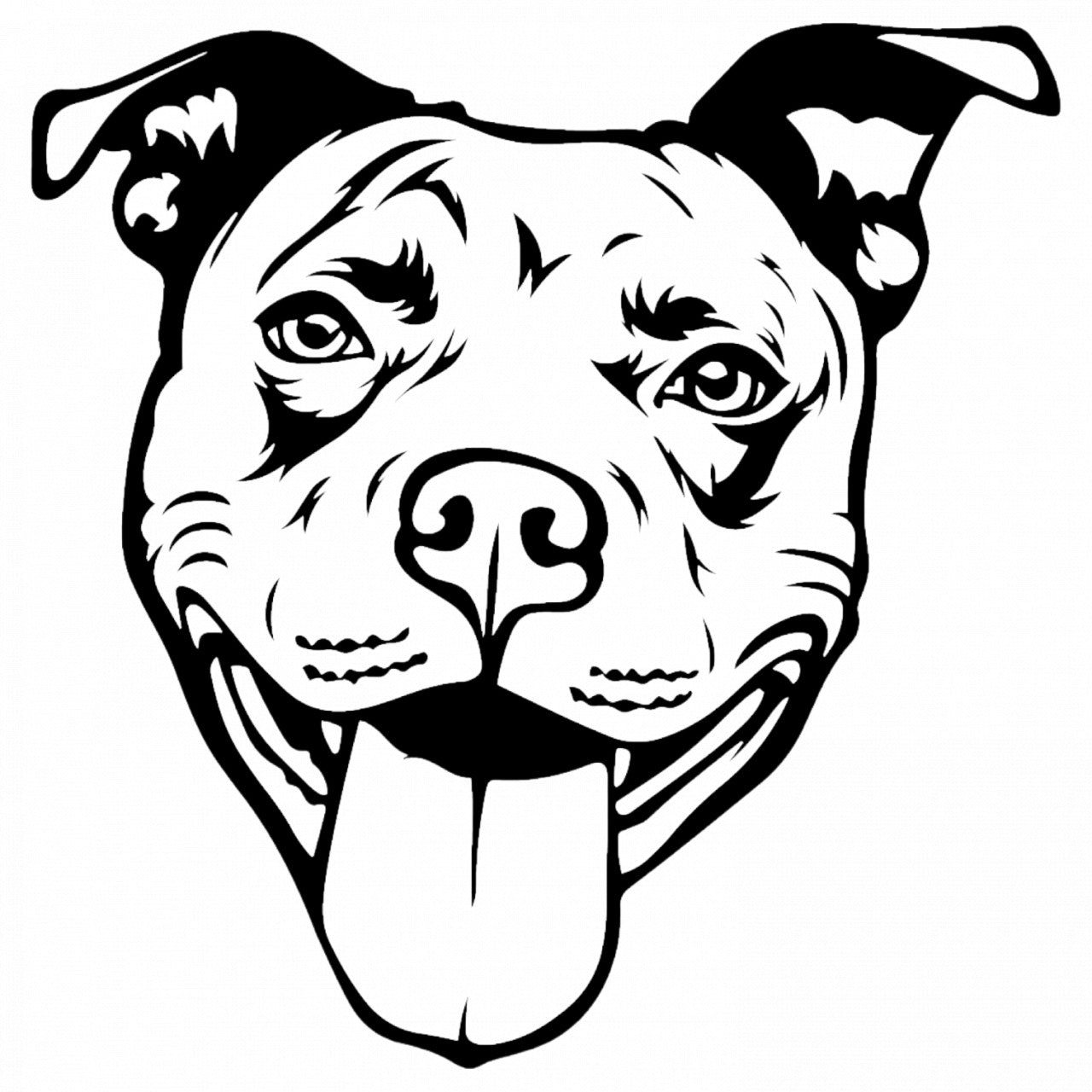 Set 5 bucati, Sticker decorativ, Caine rasa Pit Bull fericit, Rezistent la apa, NO8689, 6 cm, Multicolor