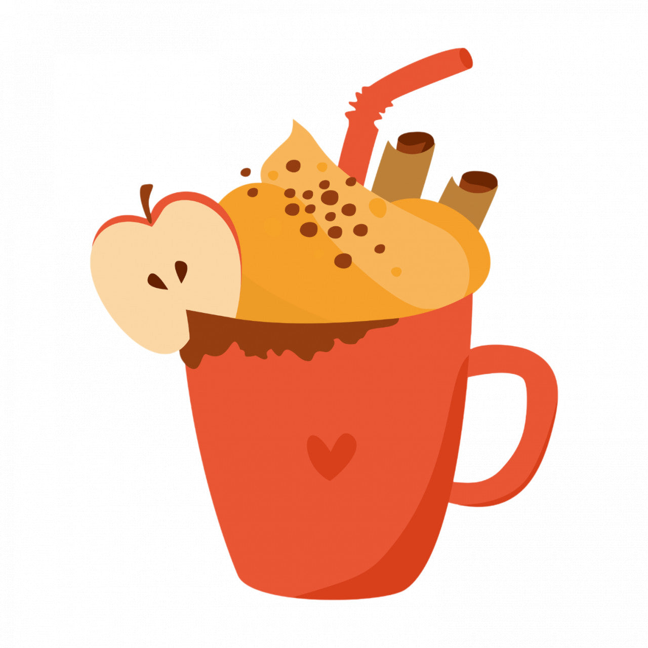 Set 5 bucati, Sticker decorativ, Cana cu vin fiert, Rezistent la apa, NO8715, 6 cm, Multicolor