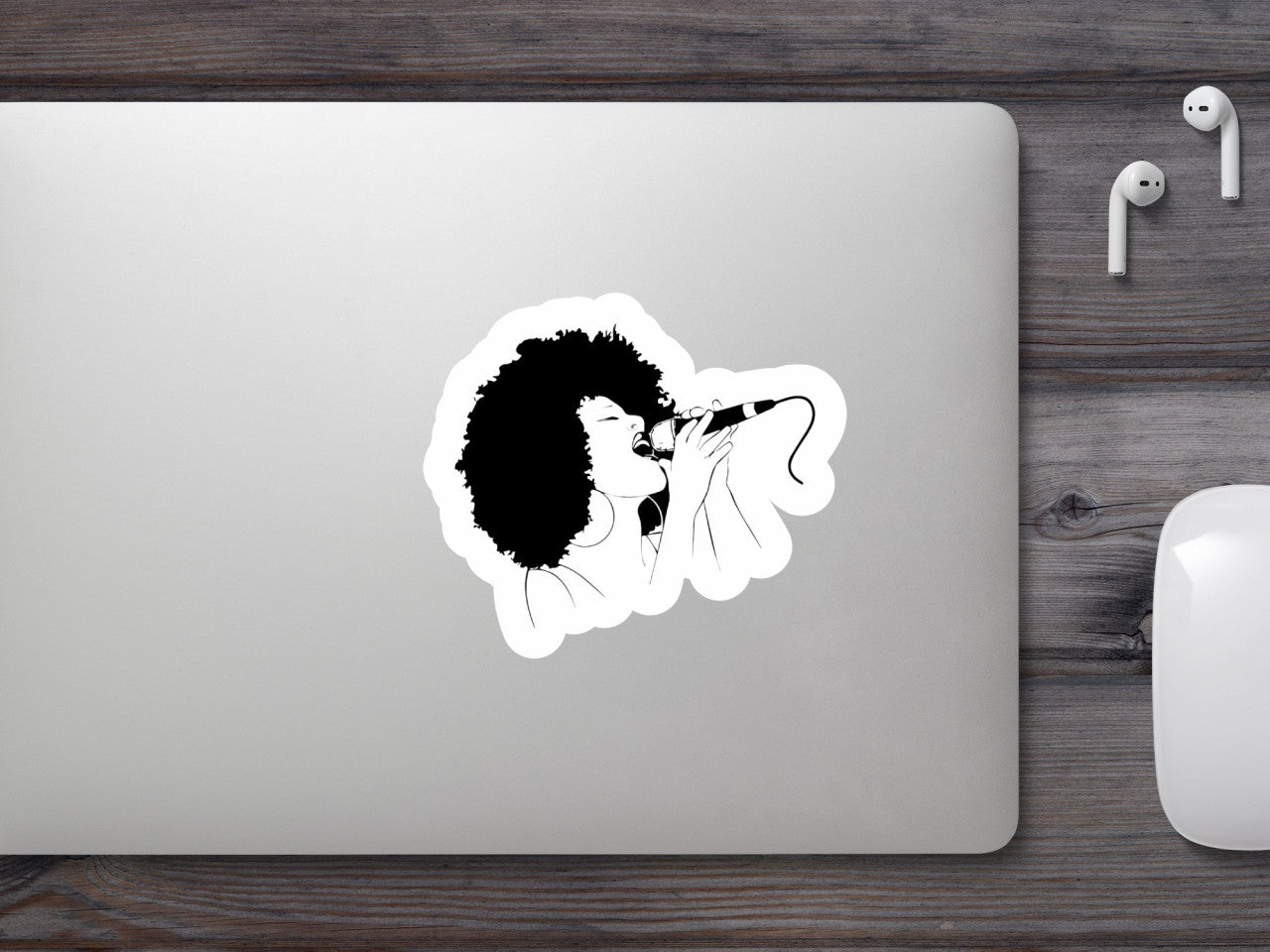 Set 5 bucati, Sticker decorativ, Cantareata afro, Rezistent la apa, NO8720, 6 cm, Multicolor