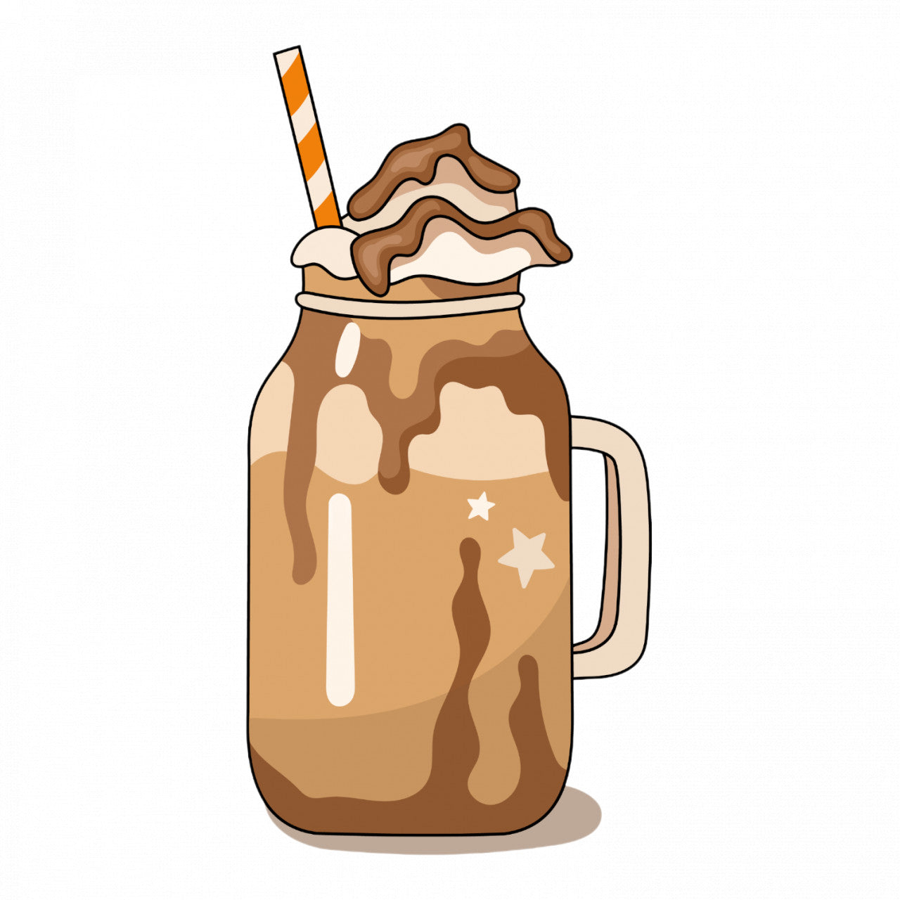 Set 5 bucati, Sticker decorativ, Cappuccino cu frisca, Rezistent la apa, NO8725, 6 cm, Multicolor