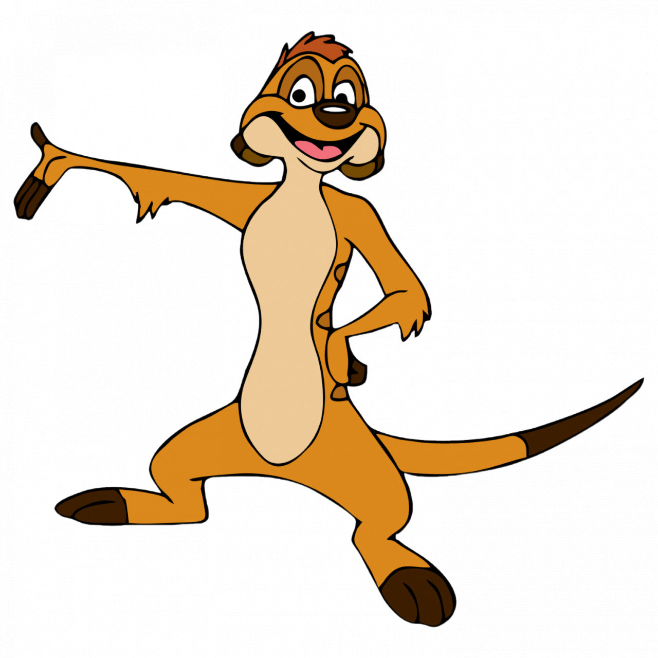 Set 5 bucati, Sticker decorativ, Caracter Timon din Lion King, Rezistent la apa, NO8729, 6 cm, Multicolor