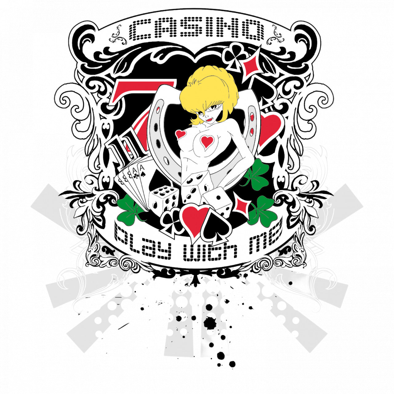 Set 5 bucati, Sticker decorativ, Casino Play with me, Rezistent la apa, NO8759, 6 cm, Multicolor