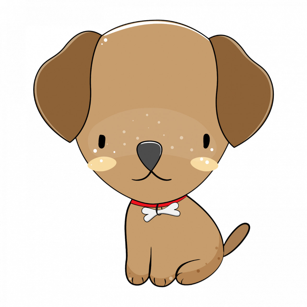 Set 5 bucati, Sticker decorativ, Catel cu medalion la gat, Rezistent la apa, NO8764, 6 cm, Multicolor