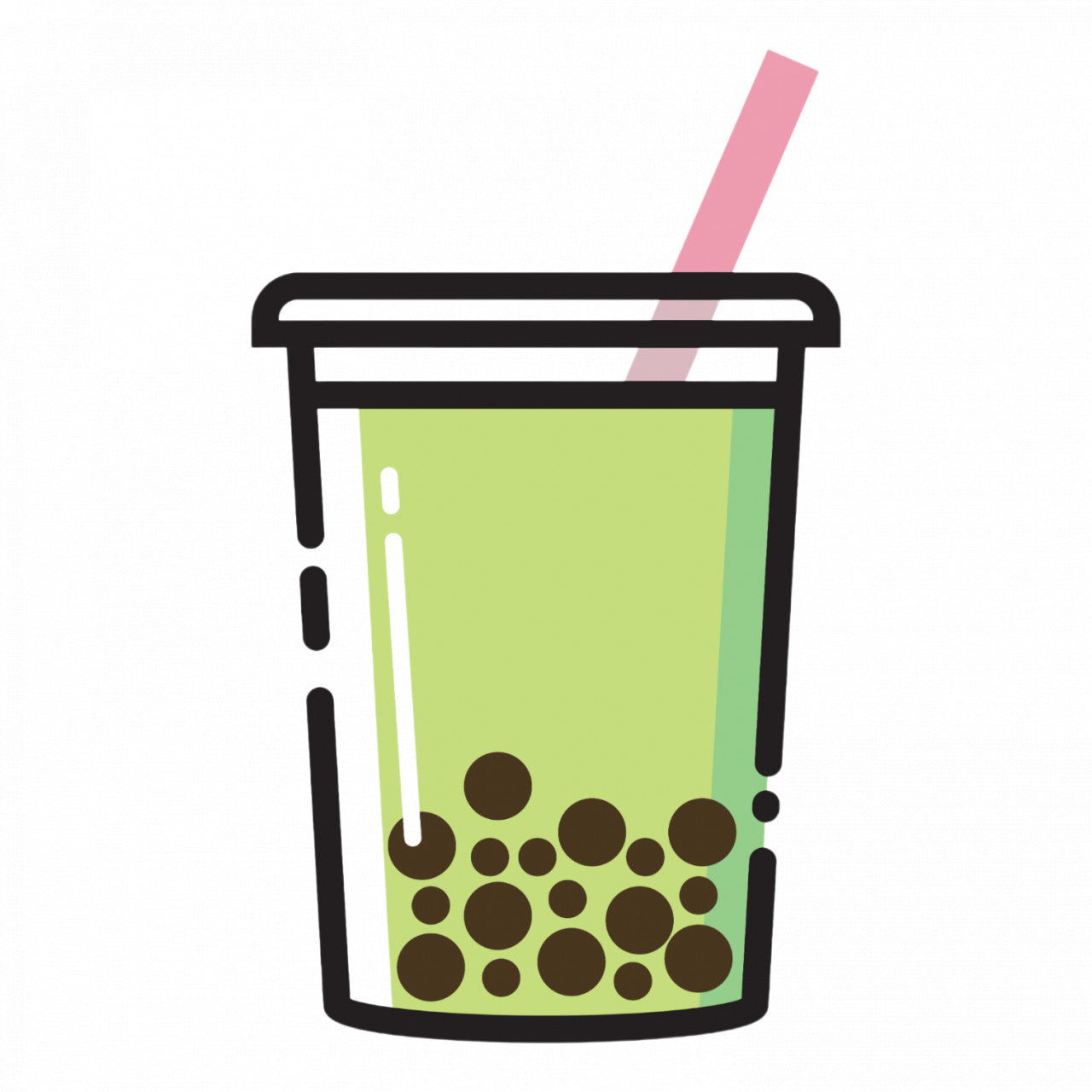 Set 5 bucati, Sticker decorativ, Ceai Boba, Rezistent la apa, NO8773, 6 cm, Multicolor