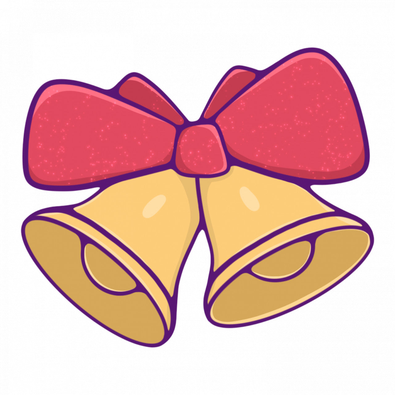 Set 5 bucati, Sticker decorativ, Clopotei pentru Craciun, Rezistent la apa, NO8840, 6 cm, Multicolor