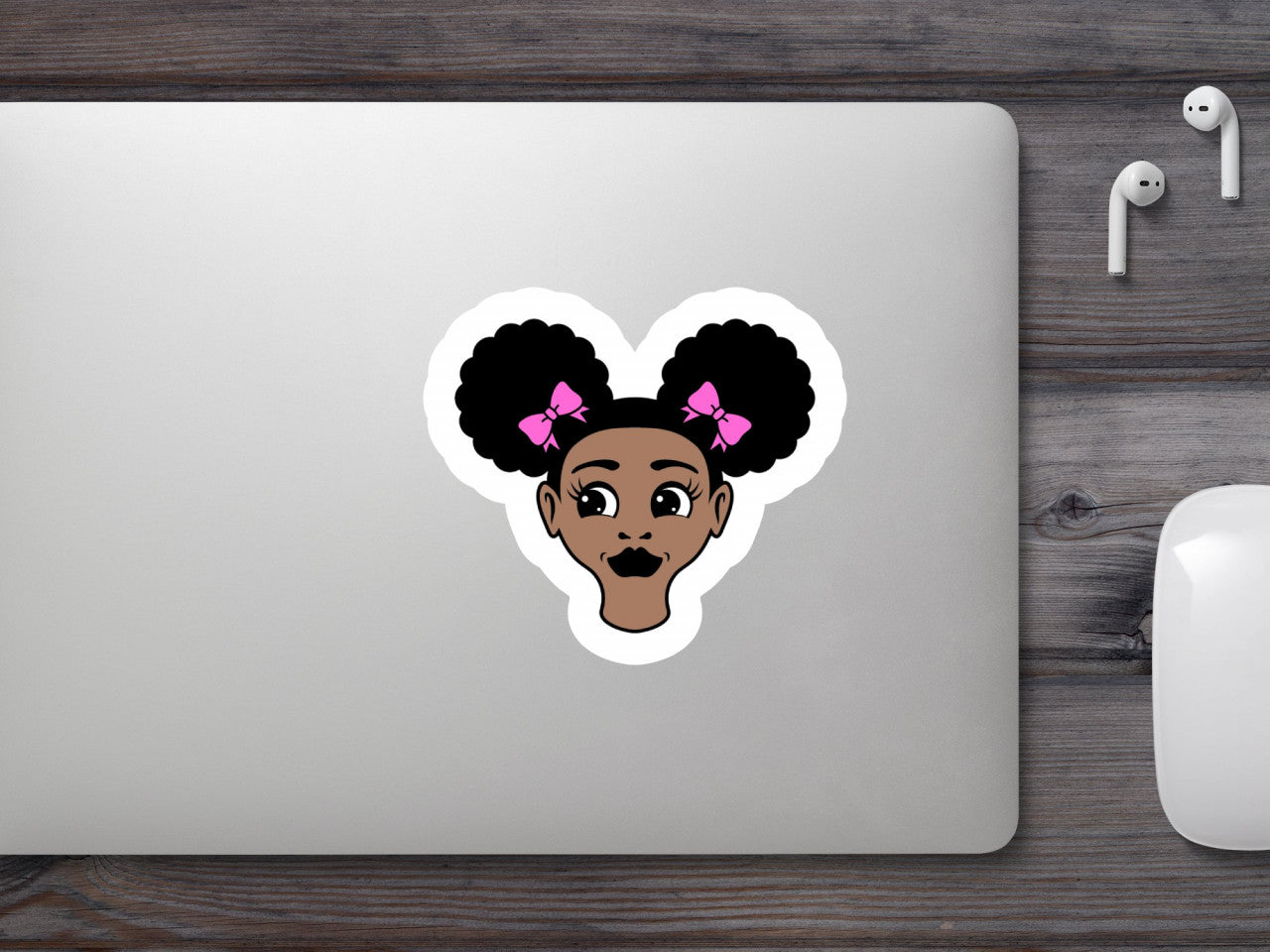 Set 5 bucati, Sticker decorativ, Coafura Afro Puff, Rezistent la apa, NO8842, 6 cm, Multicolor