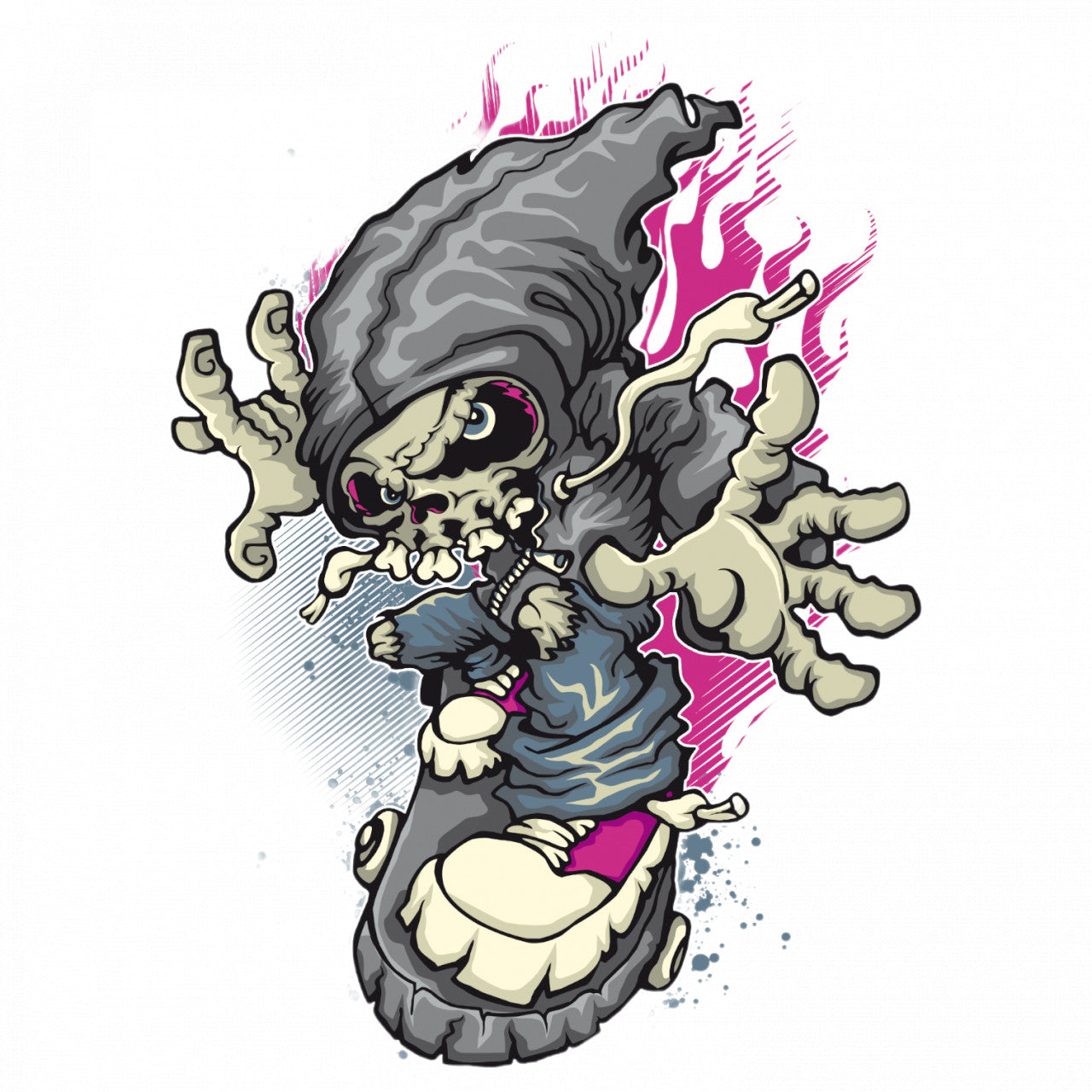 Set 5 bucati, Sticker decorativ, Cranii si oase, Rezistent la apa, NO8923, 6 cm, Multicolor