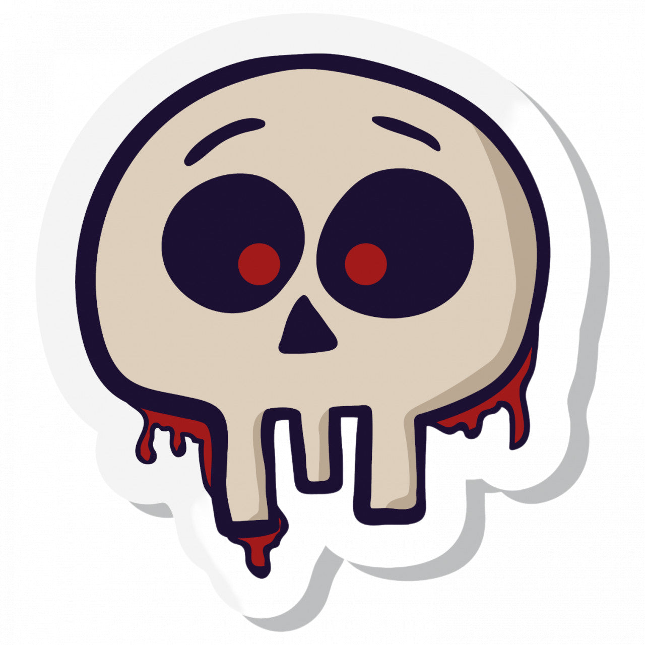 Set 5 bucati, Sticker decorativ, Craniu insangerat, Rezistent la apa, NO8927, 6 cm, Multicolor