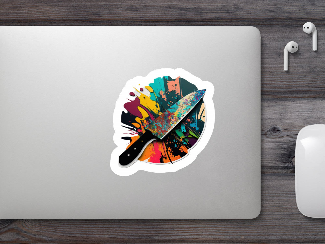 Set 5 bucati, Sticker decorativ, Cutit pentru pictura, Rezistent la apa, NO8942, 6 cm, Multicolor