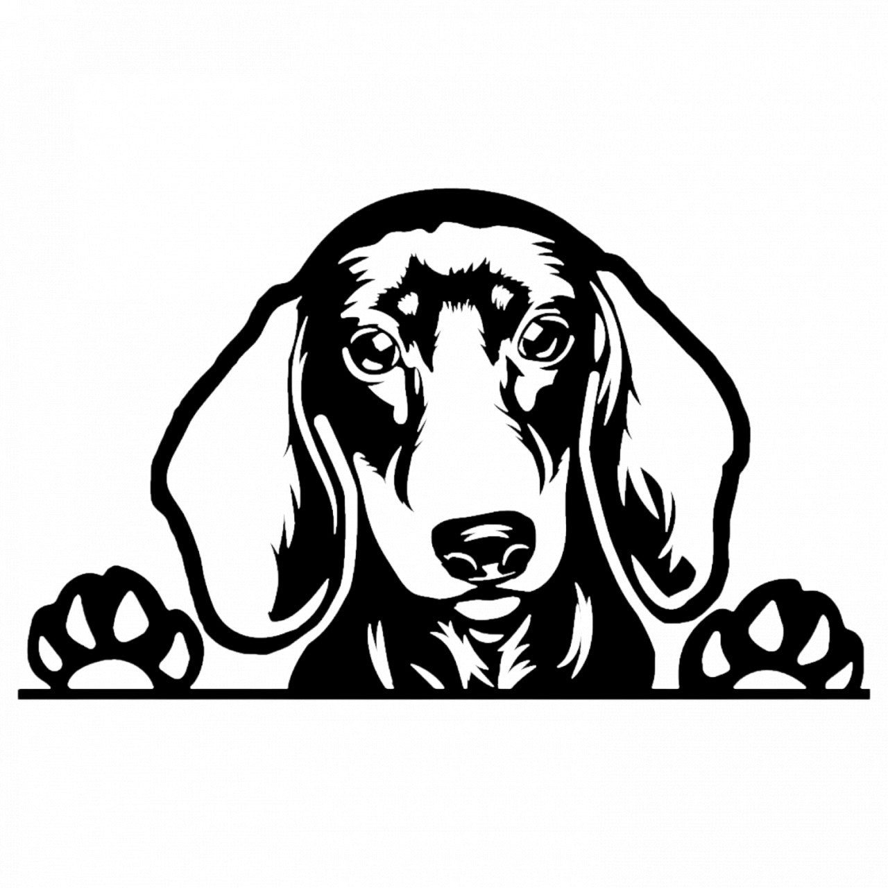 Set 5 bucati, Sticker decorativ, Dachshund caine rasa, Rezistent la apa, NO8943, 6 cm, Multicolor