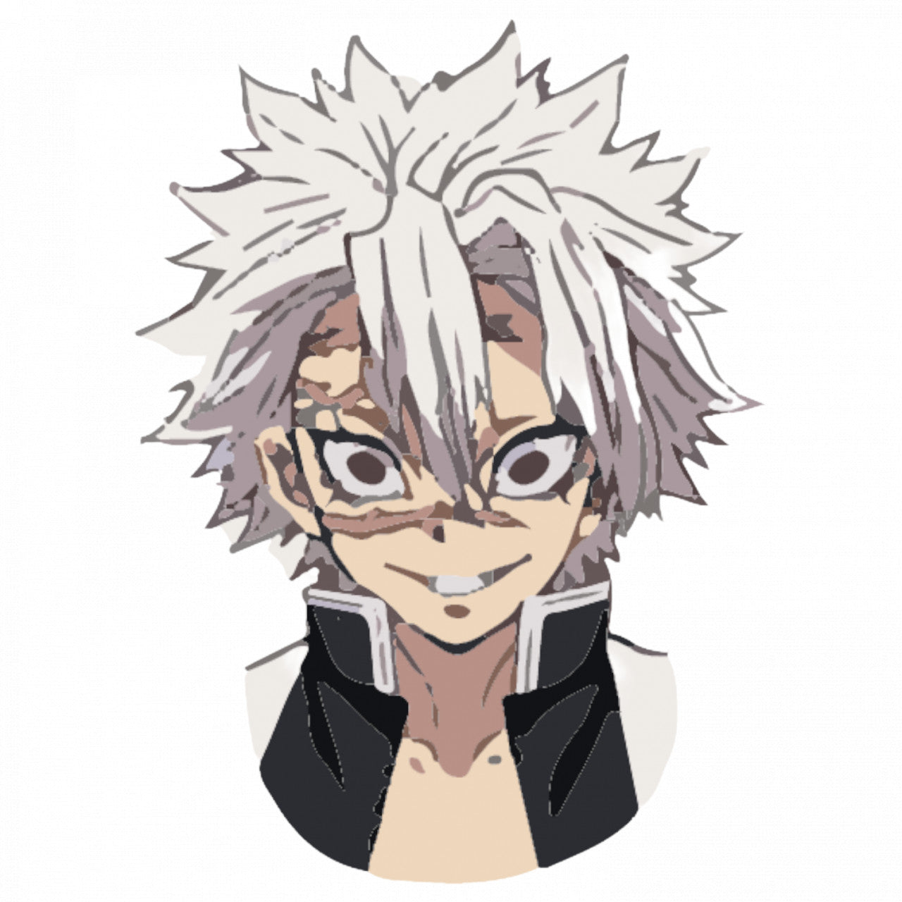 Set 5 bucati, Sticker decorativ, Demon Slayer Sanemi Shinazugawa anime, Rezistent la apa, NO8986, 6 cm, Multicolor