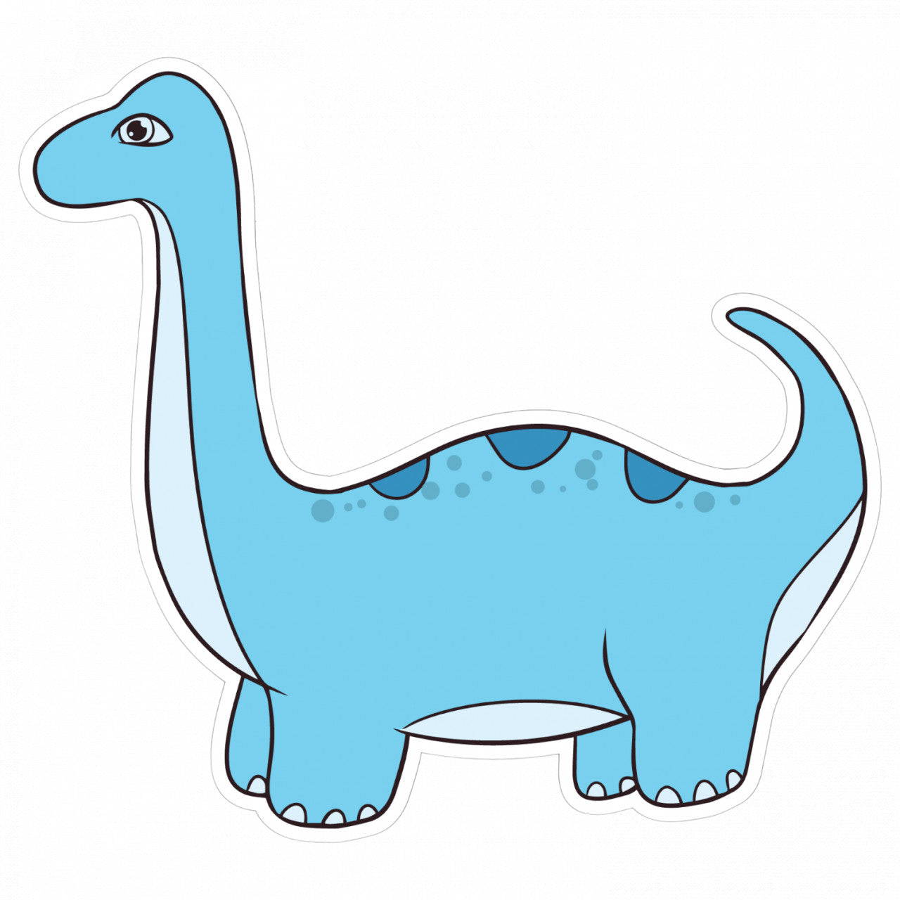 Set 5 bucati, Sticker decorativ, Dinozaur Brontosaurus, Rezistent la apa, NO9009, 6 cm, Multicolor