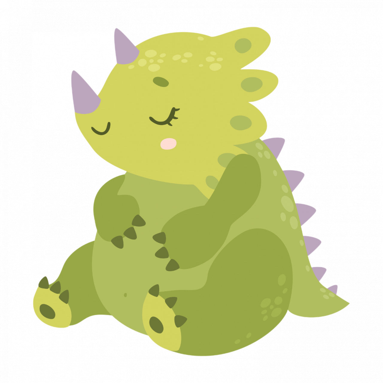 Set 5 bucati, Sticker decorativ, Dinozaur Triceratops cu coarne, Rezistent la apa, NO9020, 6 cm, Multicolor