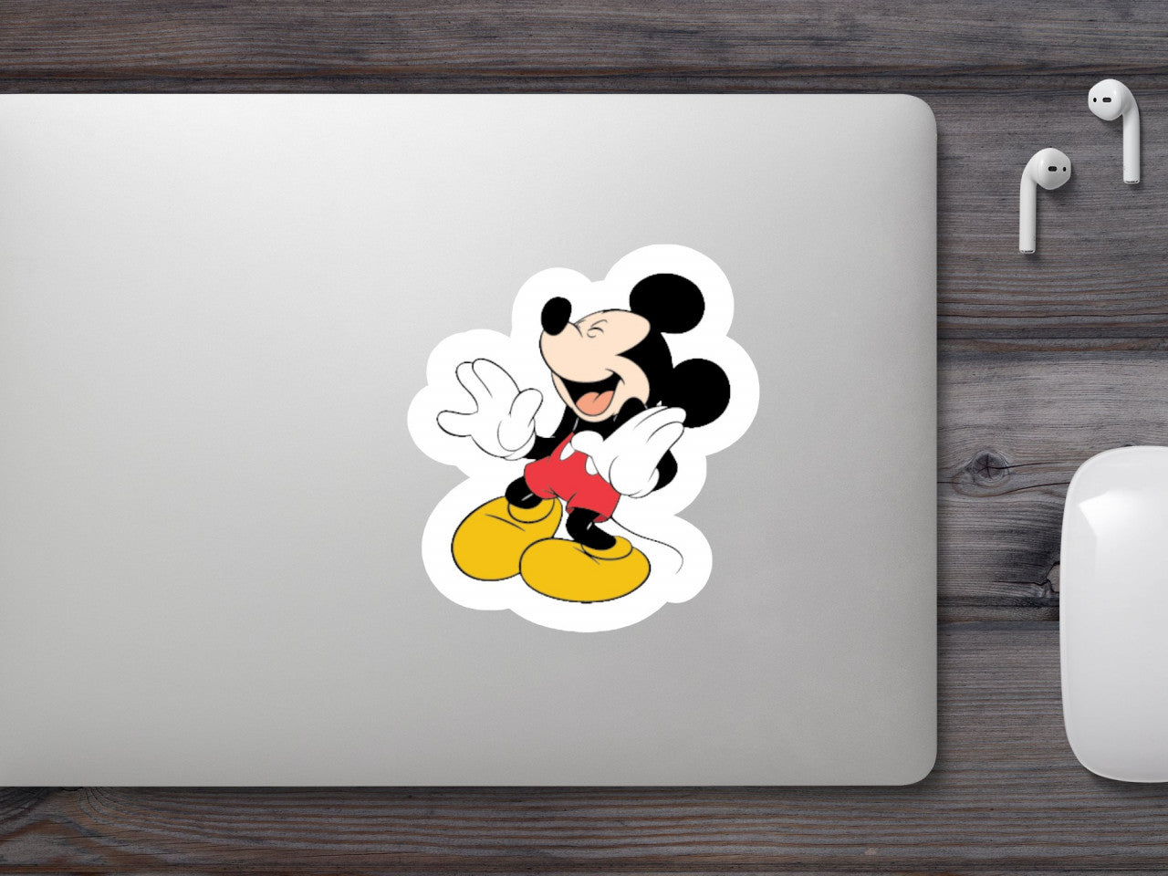 Set 5 bucati, Sticker decorativ, Disney Mickey rade copios, Rezistent la apa, NO9034, 6 cm, Multicolor
