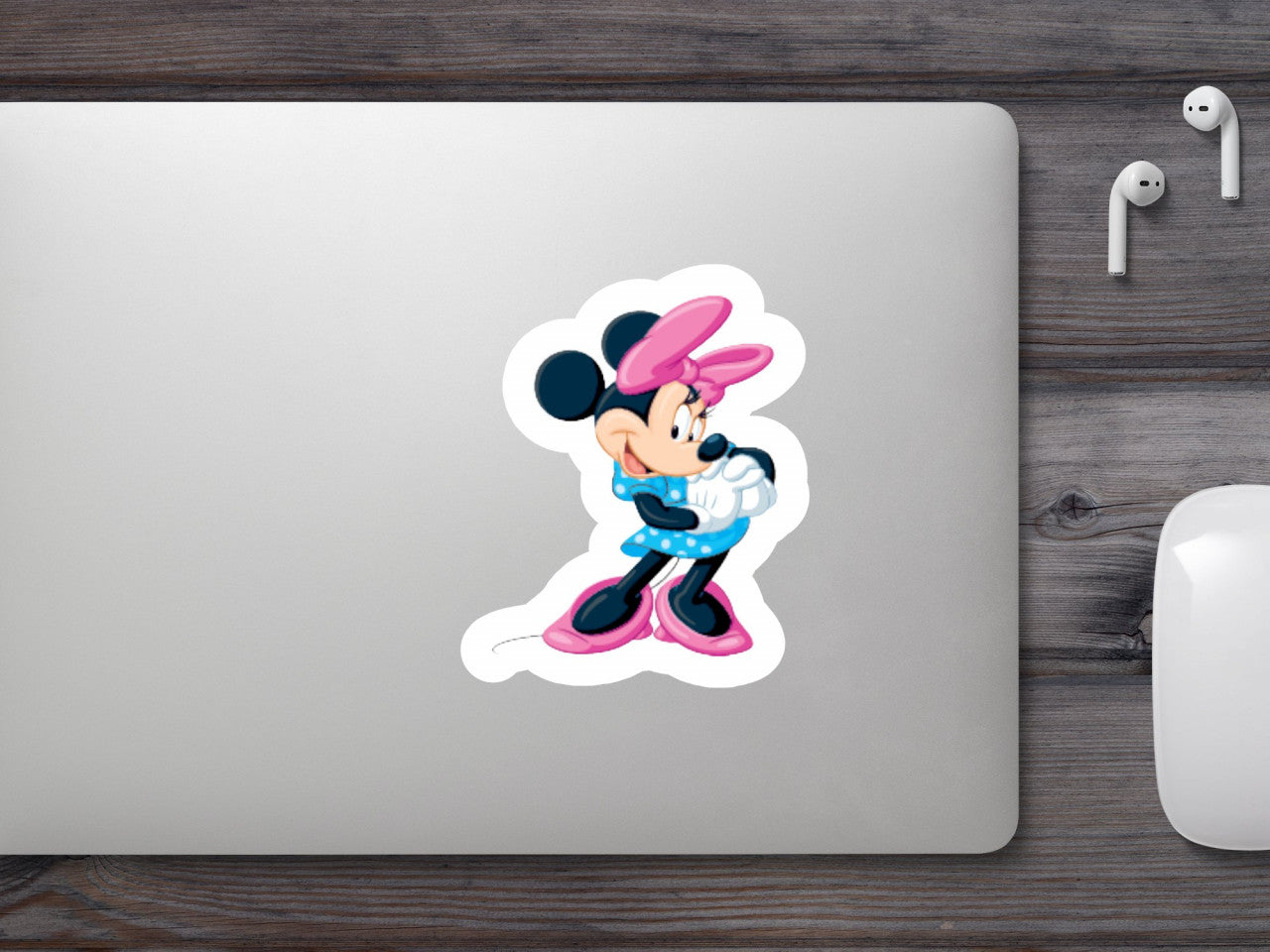 Set 5 bucati, Sticker decorativ, Disney Minnie fericita, Rezistent la apa, NO9036, 6 cm, Multicolor