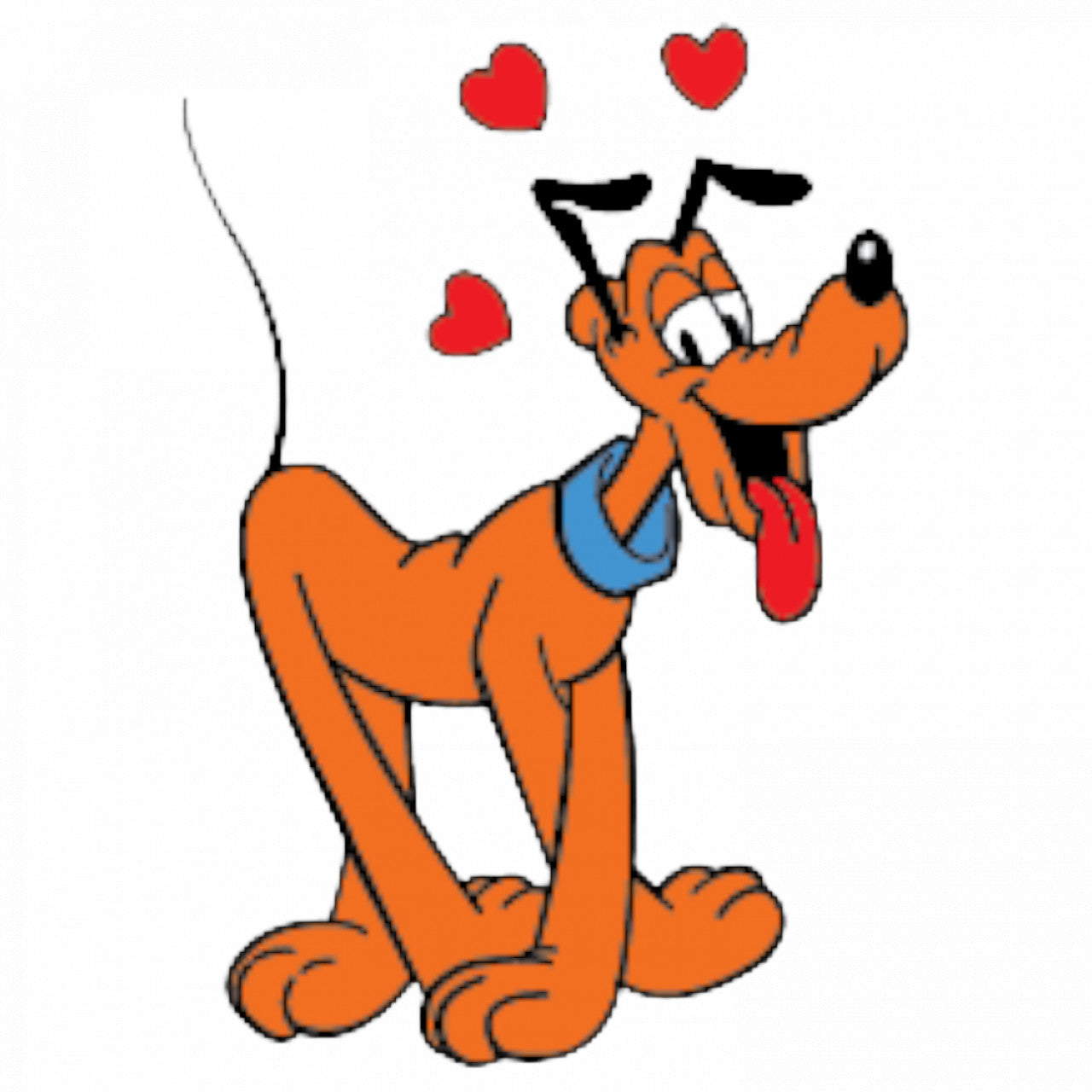 Set 5 bucati, Sticker decorativ, Disney Pluto indragostit, Rezistent la apa, NO9040, 6 cm, Multicolor