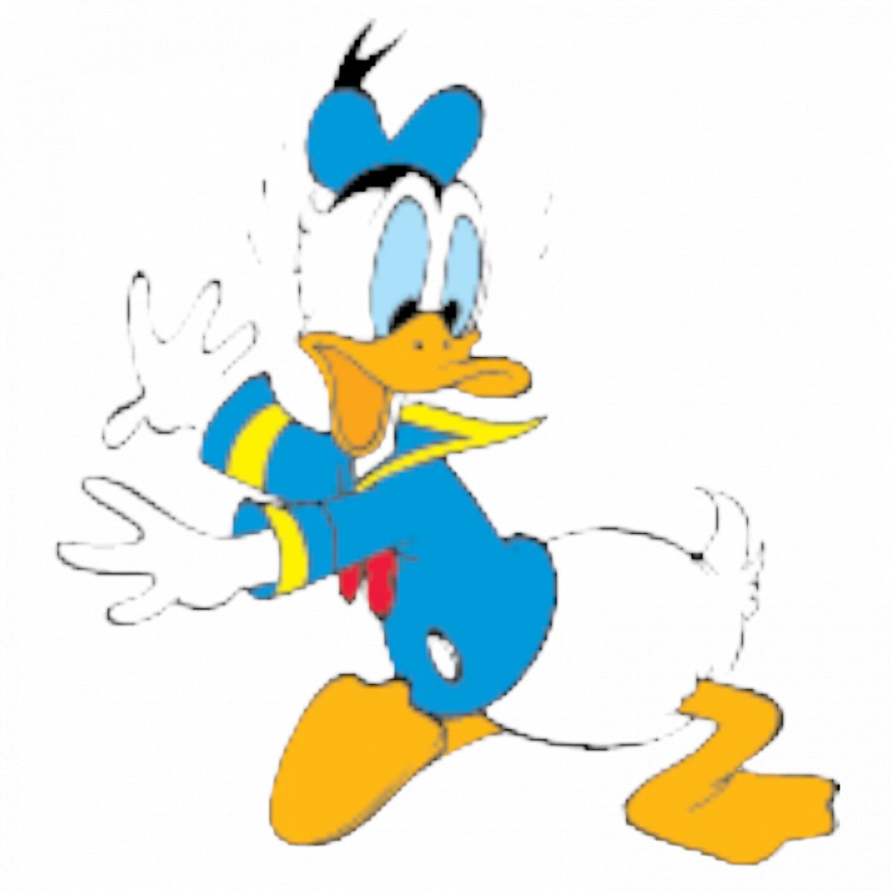 Set 5 bucati, Sticker decorativ, Donal Duck speriat, Rezistent la apa, NO9064, 6 cm, Multicolor