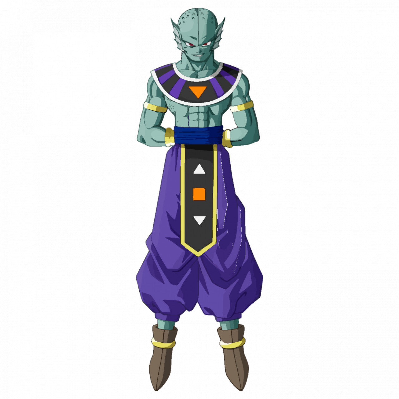 Set 5 bucati, Sticker decorativ, Dragon Ball Beerus pregatit de lupta, Rezistent la apa, NO9096, 6 cm, Multicolor