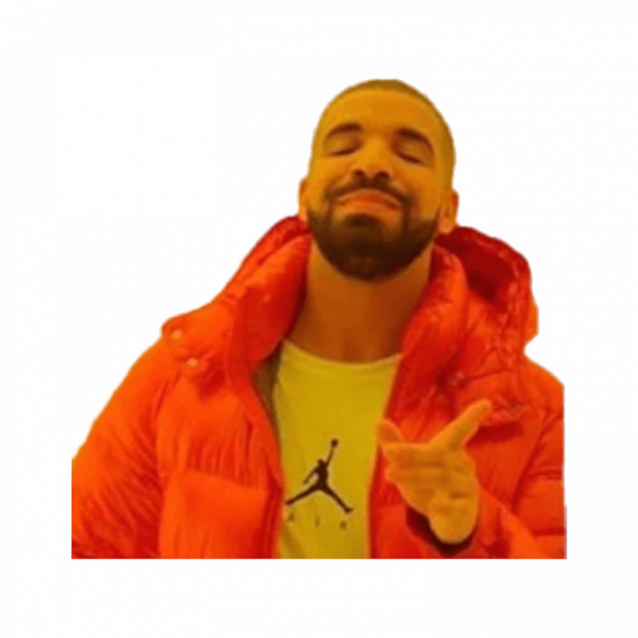 Set 5 bucati, Sticker decorativ, Drake razand meme, Rezistent la apa, NO9166, 6 cm, Multicolor