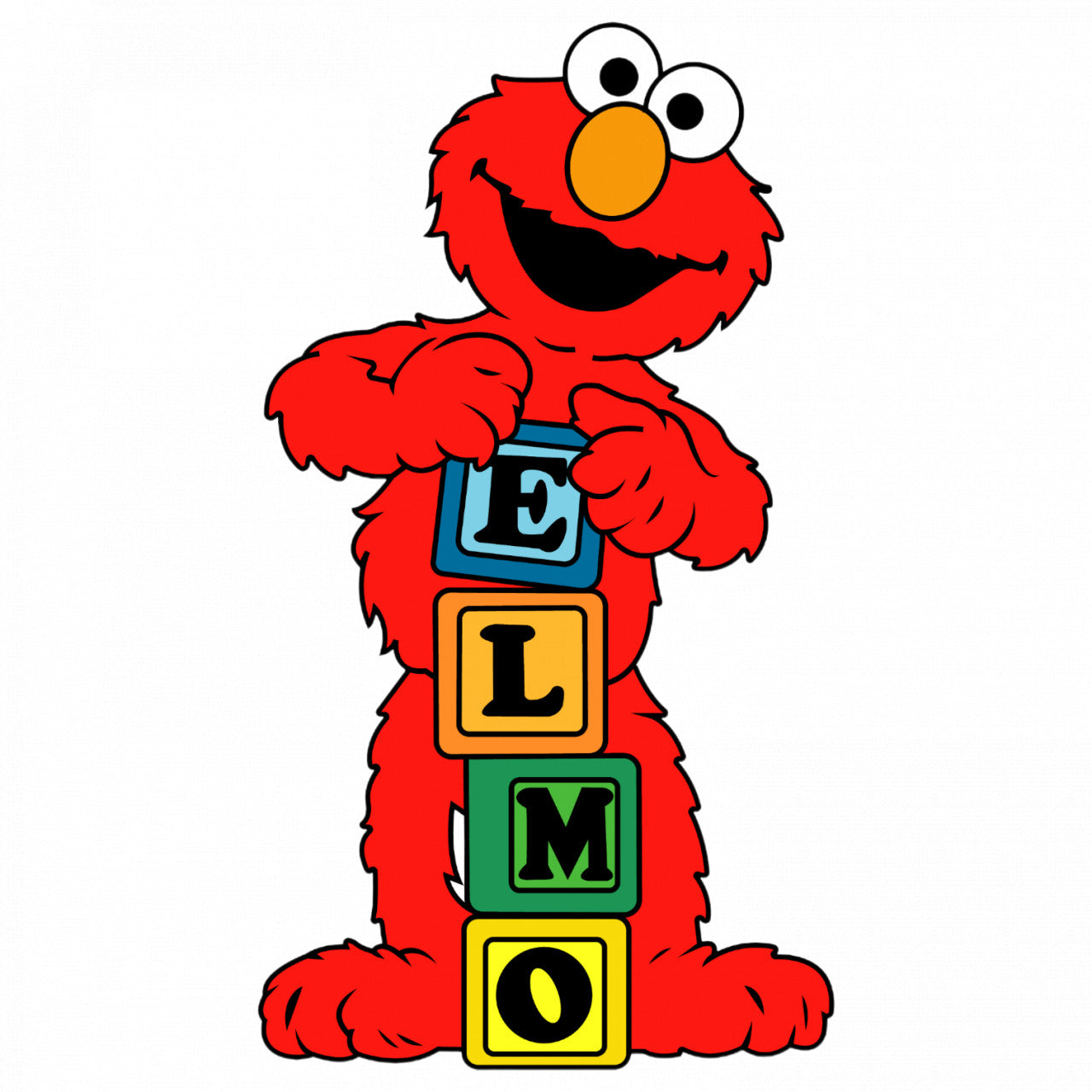 Set 5 bucati, Sticker decorativ, Elmo Sesame Street, Rezistent la apa, NO9187, 6 cm, Multicolor