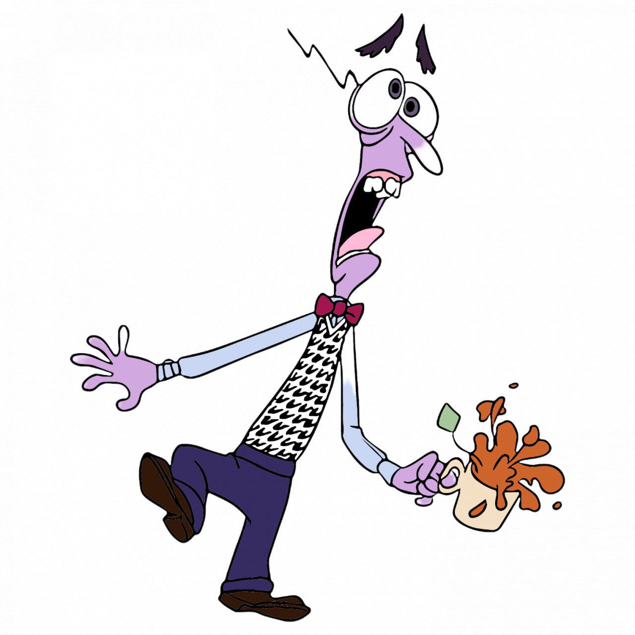 Set 5 bucati, Sticker decorativ, Fear Inside Out Disney, Rezistent la apa, NO9240, 6 cm, Multicolor