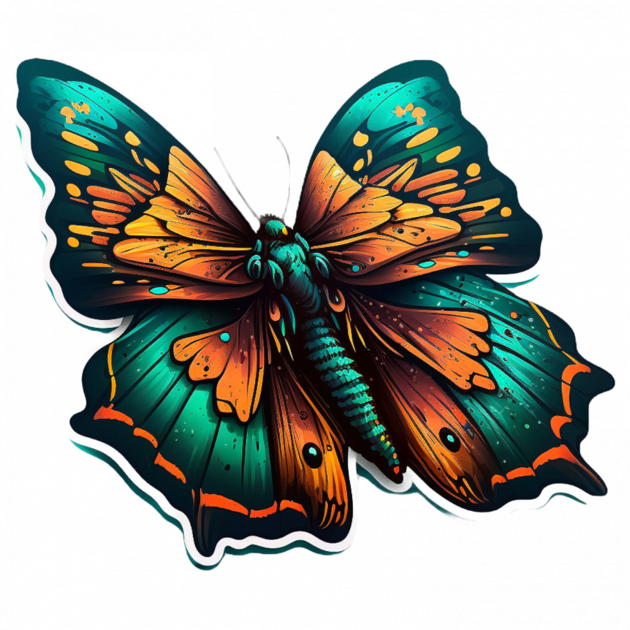 Set 5 bucati, Sticker decorativ, Fluture, Rezistent la apa, NO9285, 6 cm, Multicolor