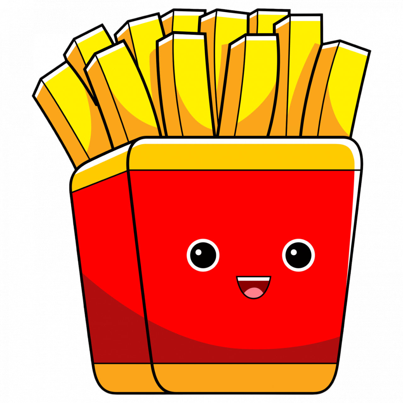 Set 5 bucati, Sticker decorativ, French Fries, Rezistent la apa, NO9351, 6 cm, Multicolor