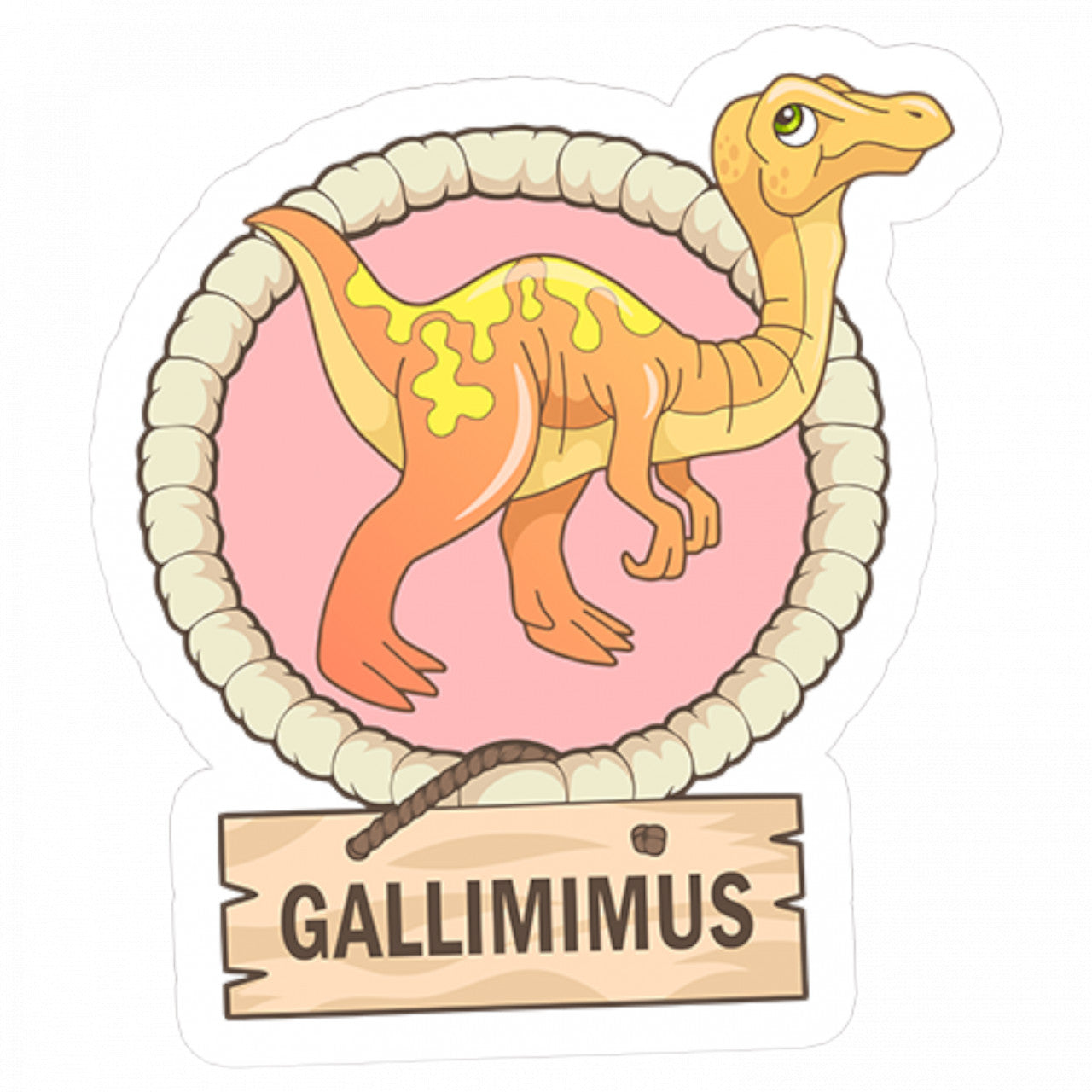 Set 5 bucati, Sticker decorativ, Gallimimus dinozaur, Rezistent la apa, NO9391, 6 cm, Multicolor