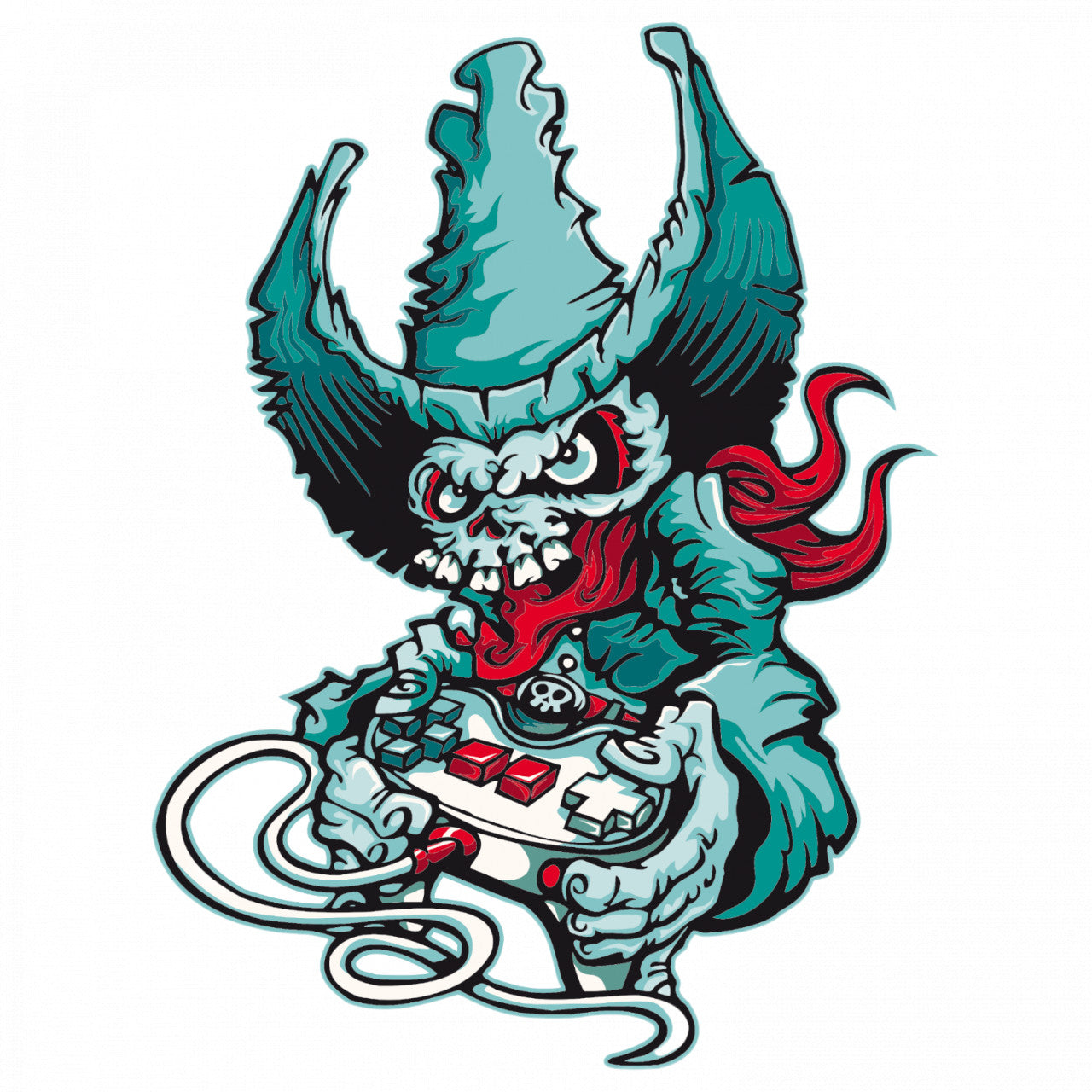 Set 5 bucati, Sticker decorativ, Gamerul facut din oase, Rezistent la apa, NO9394, 6 cm, Multicolor