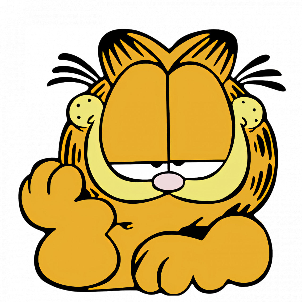 Set 5 bucati, Sticker decorativ, Garfield plictisit, Rezistent la apa, NO9403, 6 cm, Multicolor