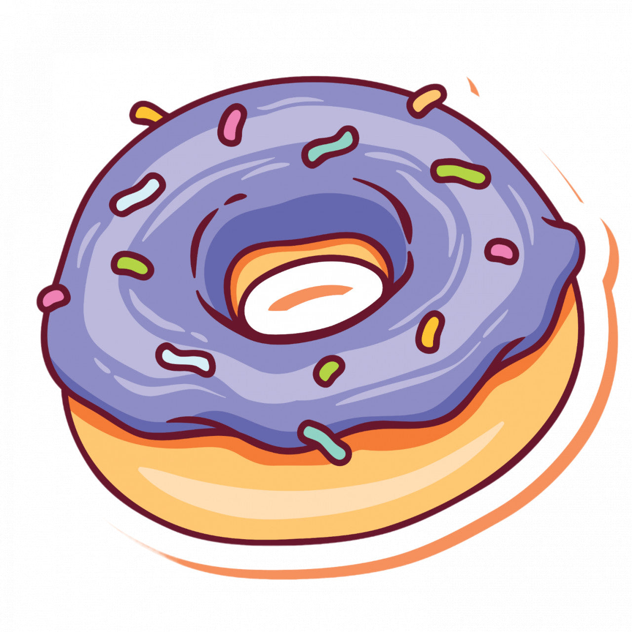 Set 5 bucati, Sticker decorativ, Gogoasa cu bomboane, Rezistent la apa, NO9459, 6 cm, Multicolor