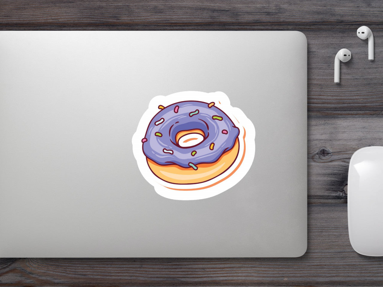 Set 5 bucati, Sticker decorativ, Gogoasa cu bomboane, Rezistent la apa, NO9459, 6 cm, Multicolor