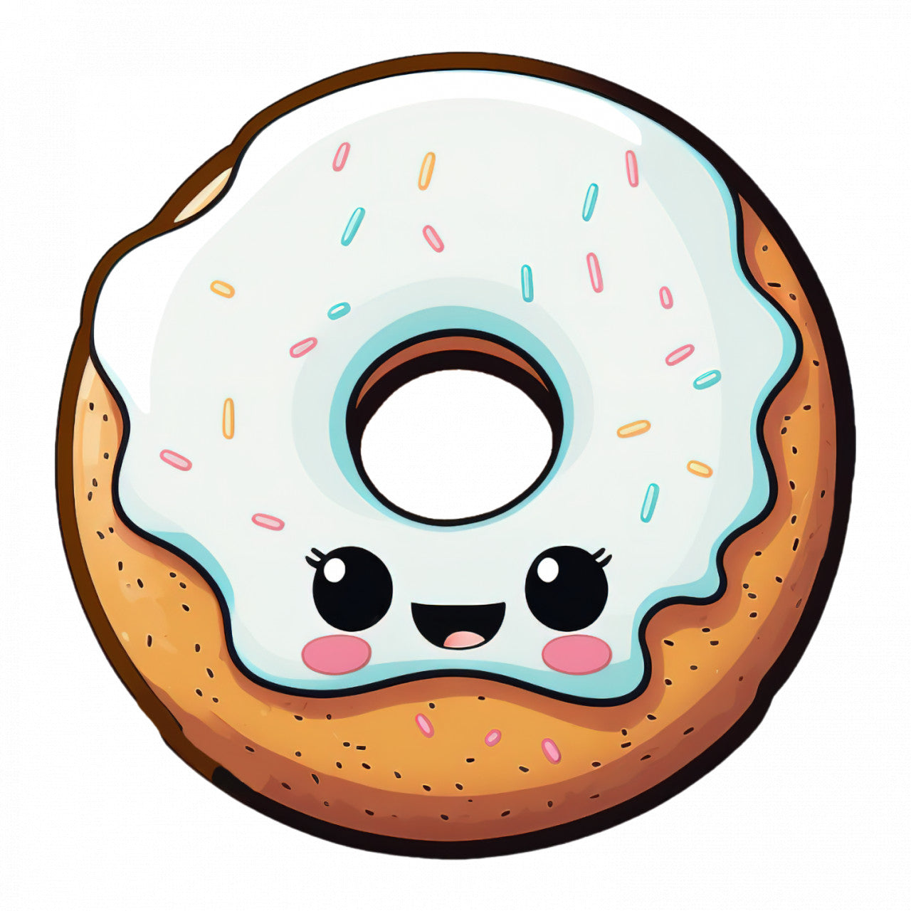 Set 5 bucati, Sticker decorativ, Gogosica cu smantana, Rezistent la apa, NO9474, 6 cm, Multicolor