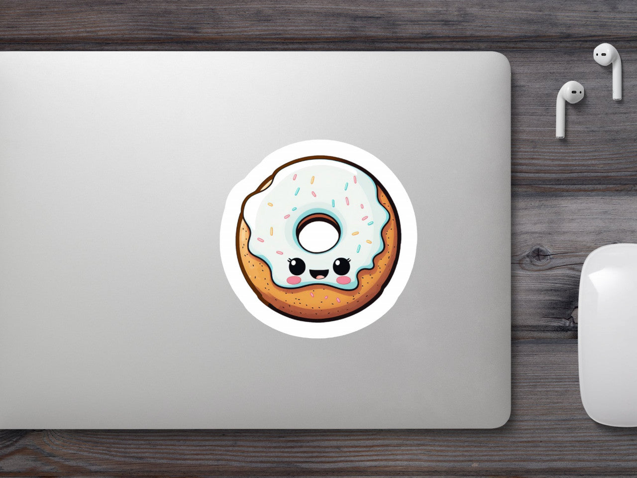 Set 5 bucati, Sticker decorativ, Gogosica cu smantana, Rezistent la apa, NO9474, 6 cm, Multicolor