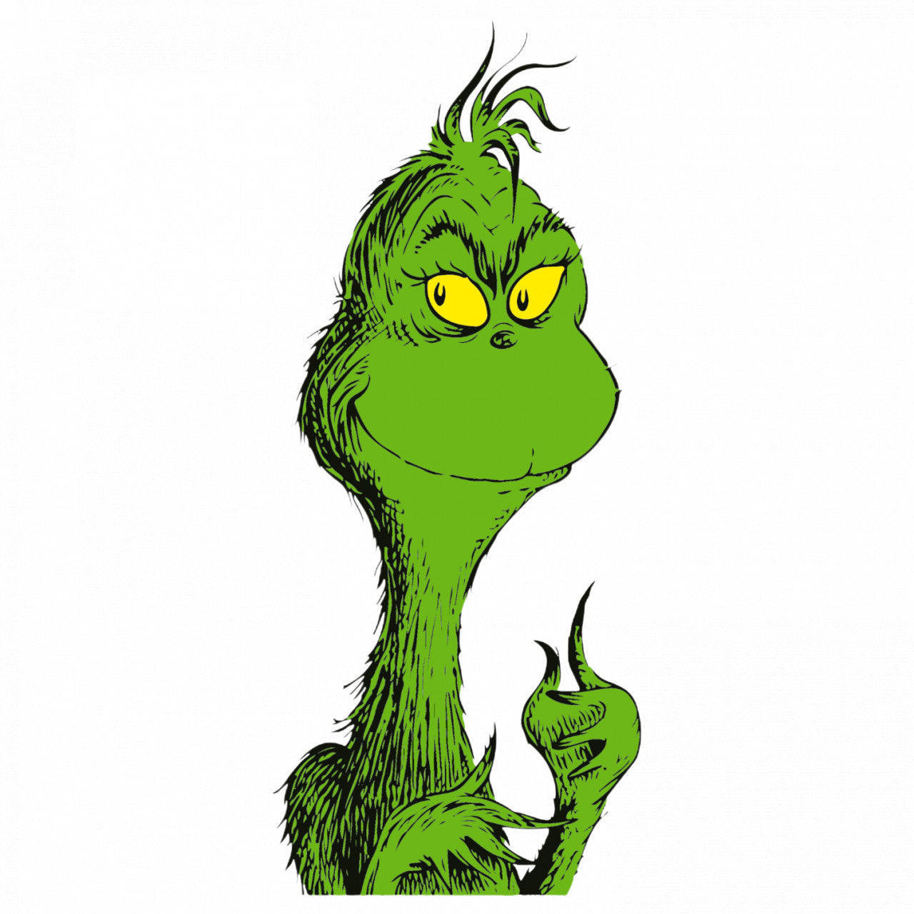 Set 5 bucati, Sticker decorativ, Grinch 03, Rezistent la apa, NO9504, 6 cm, Multicolor