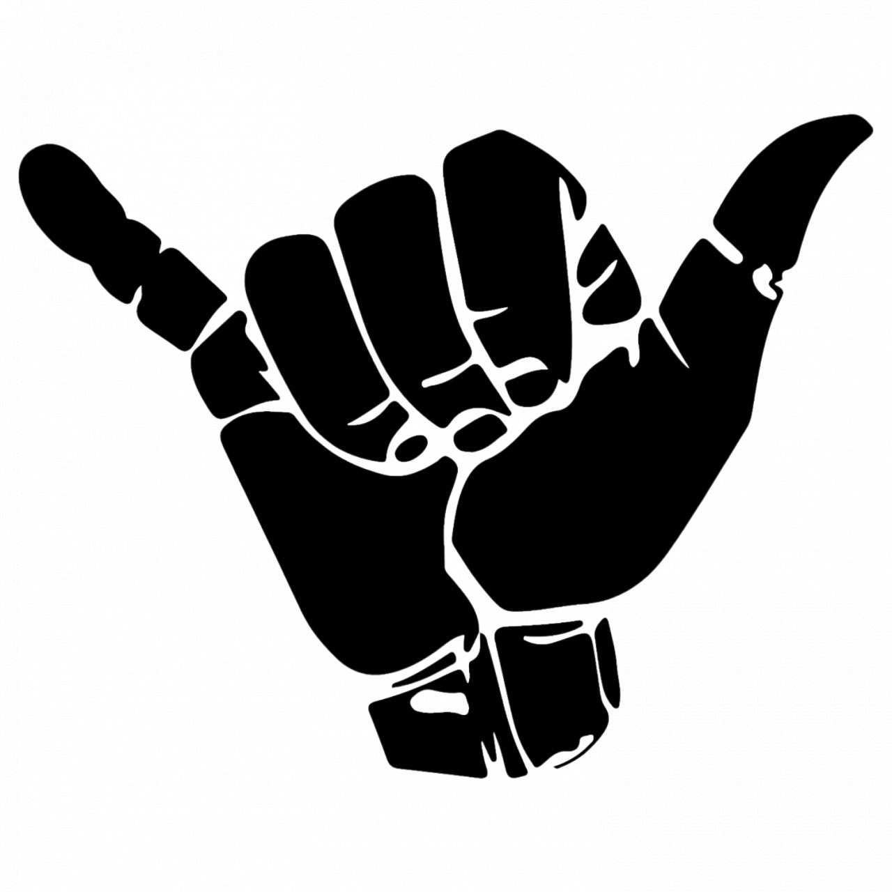 Set 5 bucati, Sticker decorativ, Hang Loose mana semn, Rezistent la apa, NO9556, 6 cm, Multicolor