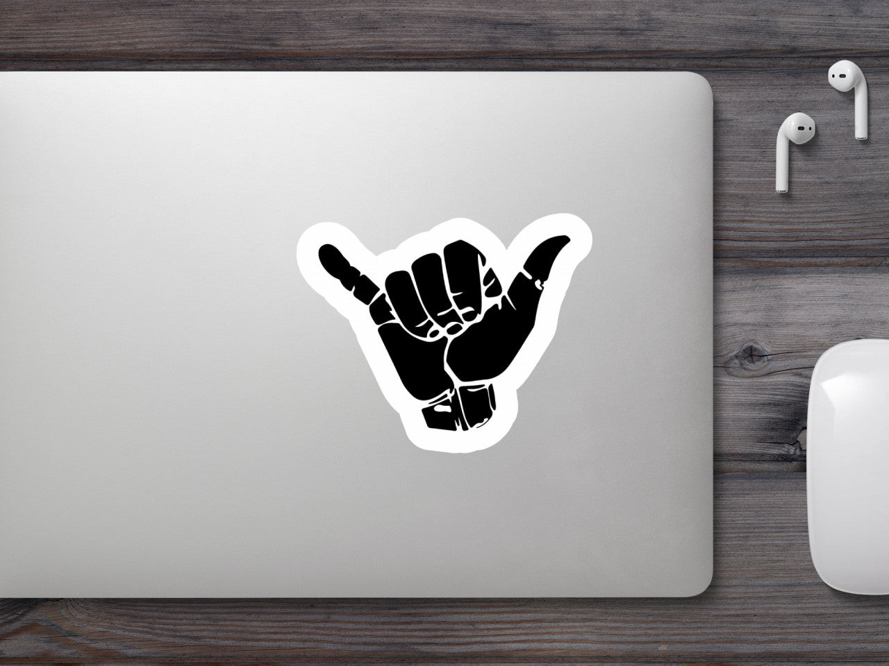 Set 5 bucati, Sticker decorativ, Hang Loose mana semn, Rezistent la apa, NO9556, 6 cm, Multicolor